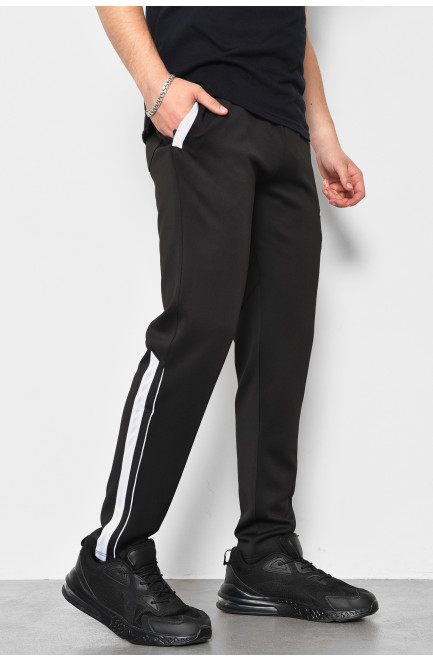 Спортивные штаны мужские черного цвета 177116L