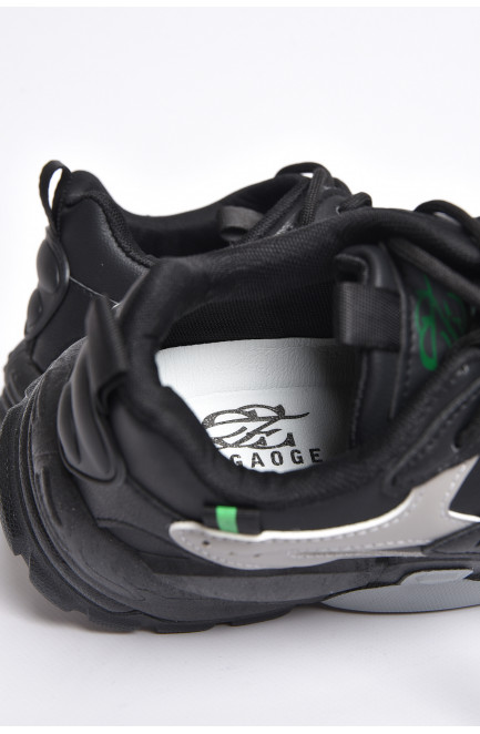 Кросівки чоловічі чорного кольору на шнурівці 177192L