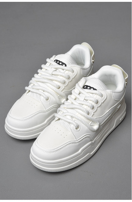 Кросівки чоловічі білого кольору на шнурівці 177273L