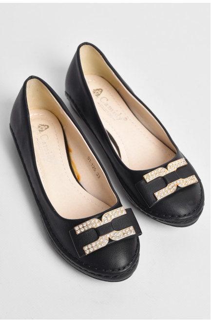 Туфлі дитячі для дівчинки чорного кольору 177306L