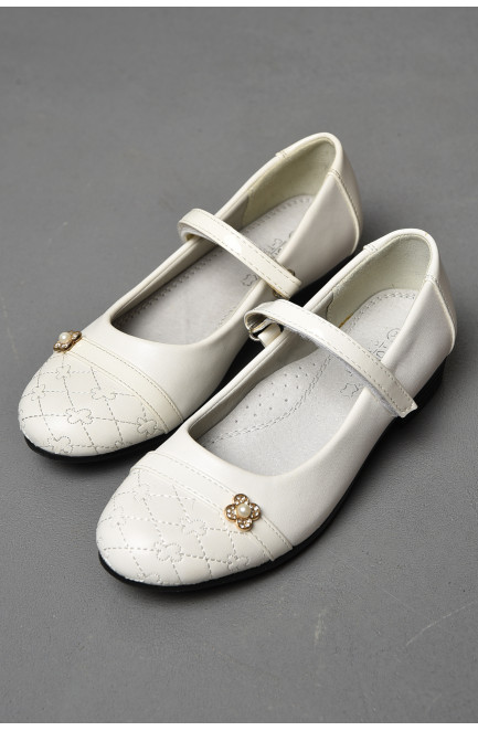Туфлі дитячі для дівчинки білого кольору 177308L