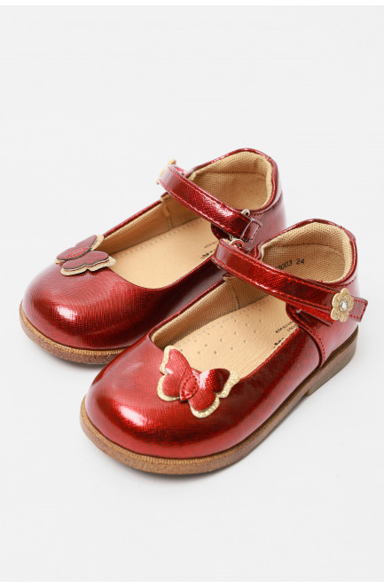 Туфлі дитячі для дівчинки червоного кольору 177311L