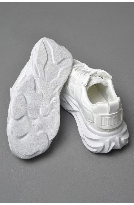 Кросівки чоловічі білого кольору на шнурівці 177368L