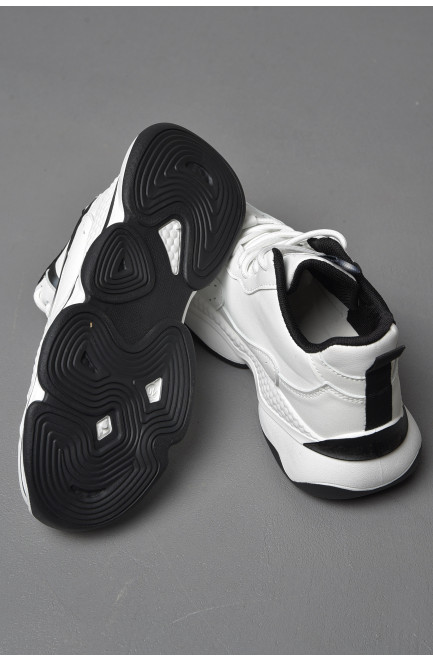 Кросівки чоловічі білого кольору на шнурівці 177392L