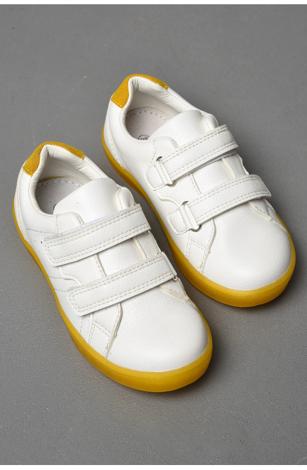 Кроссовки  для девочки желто-белого цвета 177703L