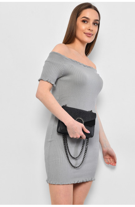 Сукня жіноча однотонна сірого кольору 178041L