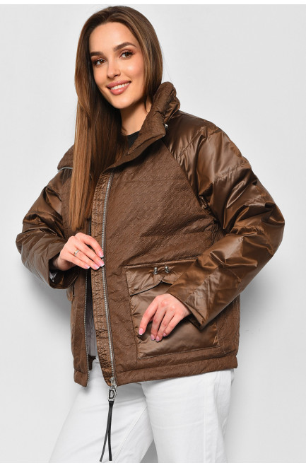 Куртка жіноча демісезонна коричневого кольору 178111L