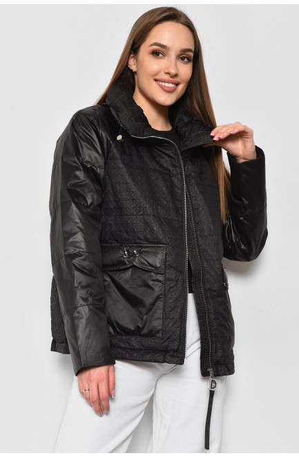 Куртка жіноча демісезонна чорного кольору 178112L