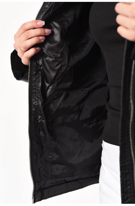 Куртка жіноча демісезонна чорного кольору 178112L