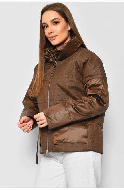 Куртка жіноча демісезонна коричневого кольору 178134L