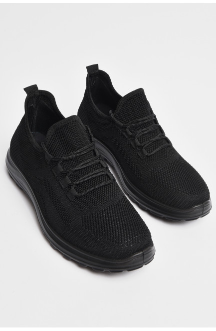 Кросівки чоловічі чорного кольору на шнурівці 178159L