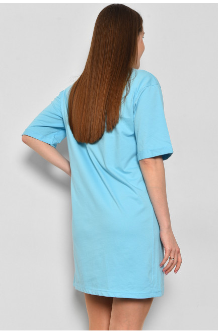 Туника женская из ткани лакоста голубого цвета 178211L