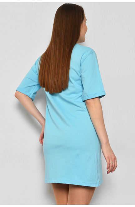 Туника женская из ткани лакоста голубого цвета 178213L