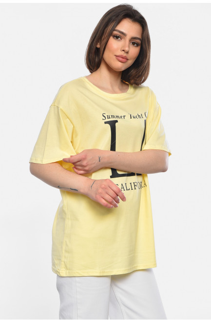 Футболка жіноча напівбатальна жовтого кольору 178298L