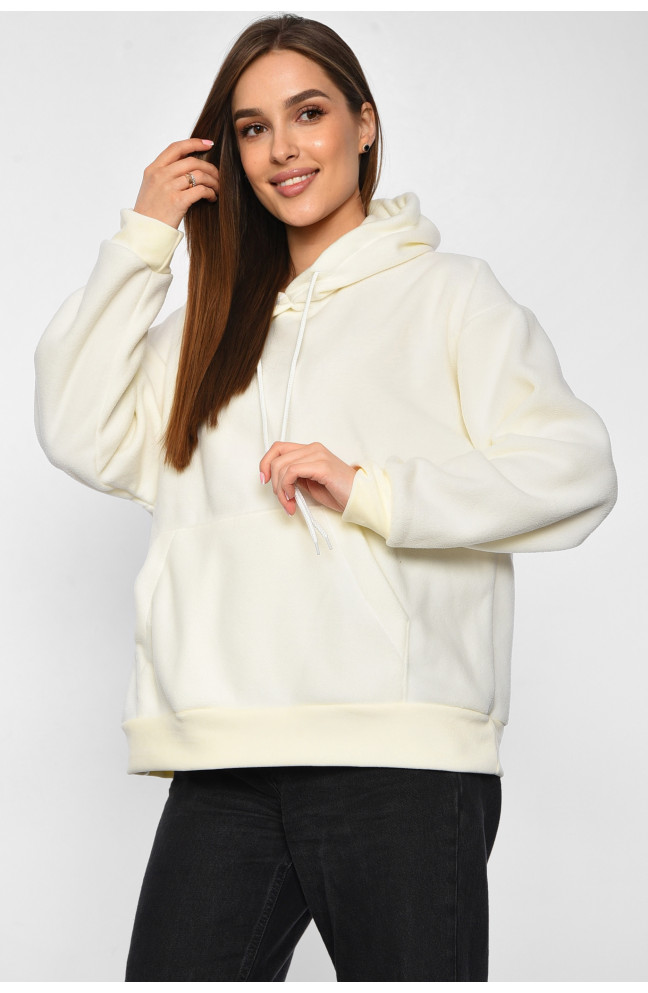 Худи женское флисовое белого цвета 178317L