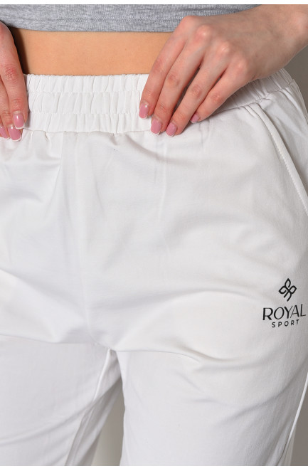 Спортивные штаны женские белого цвета 178366L