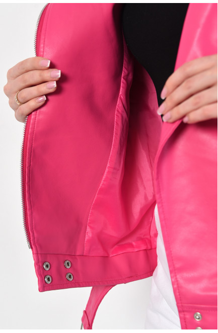 Куртка жіноча з екошкіри рожевого кольору. 178510L
