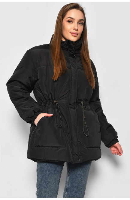 Куртка жіноча демісезонна чорного кольору 178517L