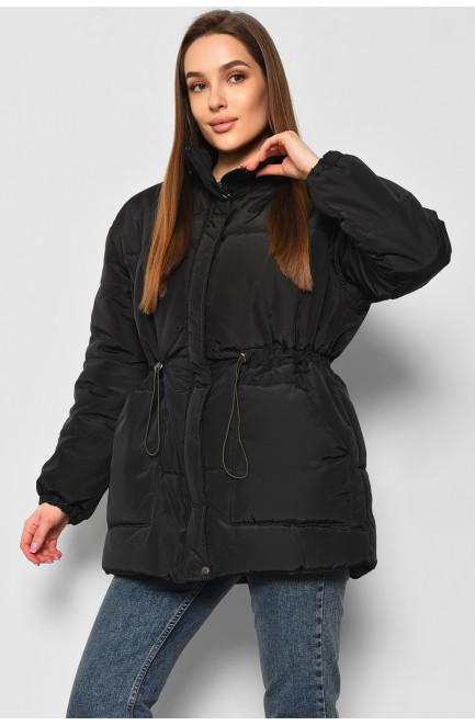 Куртка жіноча демісезонна чорного кольору 178517L