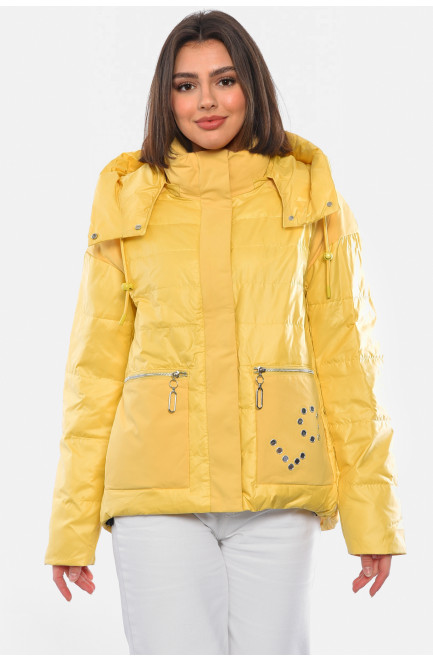 Куртка жіноча демісезонна жовтого кольору 178527L