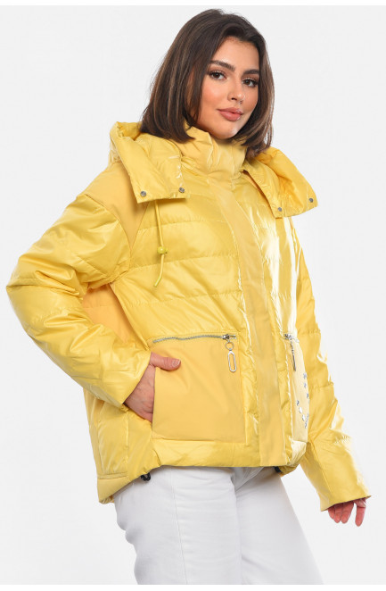 Куртка жіноча демісезонна жовтого кольору 178527L