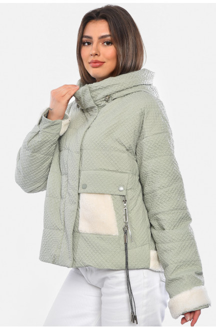 Куртка женская демисезонная мятного цвета 178530L