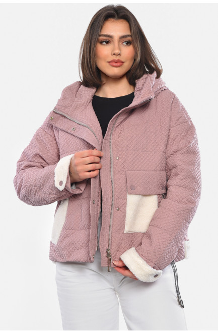 Куртка жіноча демісезонна рожевого кольору 178531L