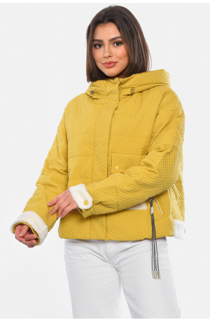 Куртка жіноча демісезонна гірчичного кольору 178532L