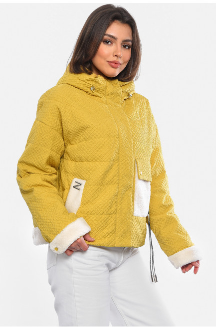 Куртка жіноча демісезонна гірчичного кольору 178532L