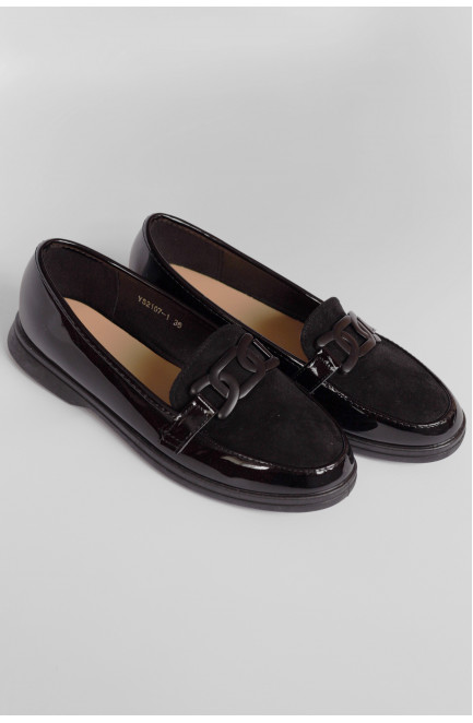 Туфли-лоферы женские черного цвета 178677L