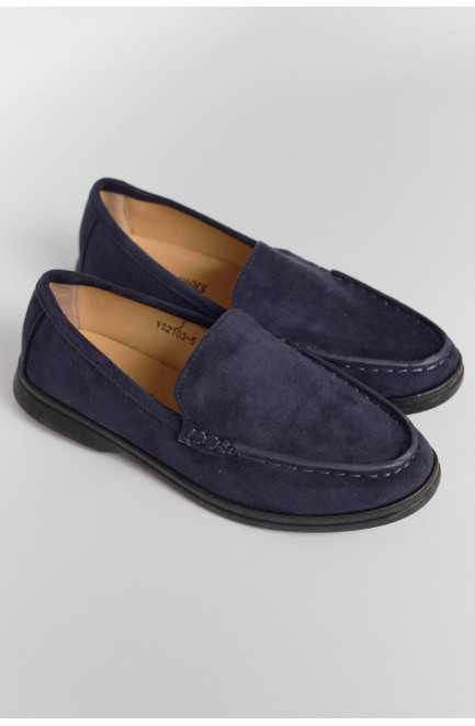 Туфли-лоферы женские темно-синего цвета 178682L