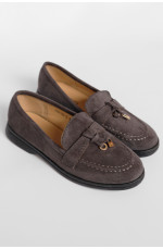 Туфли-лоферы женские темно-серого цвета 178785L