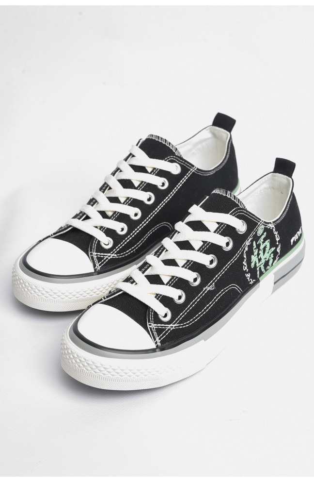 Кеды мужские текстильные черного цвета 178923L