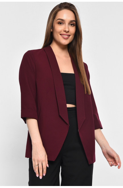 Піджак жіночий бордового кольору 178949L