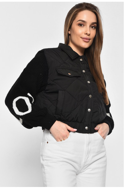 Куртка жіноча демісезонна чорного кольору 178954L