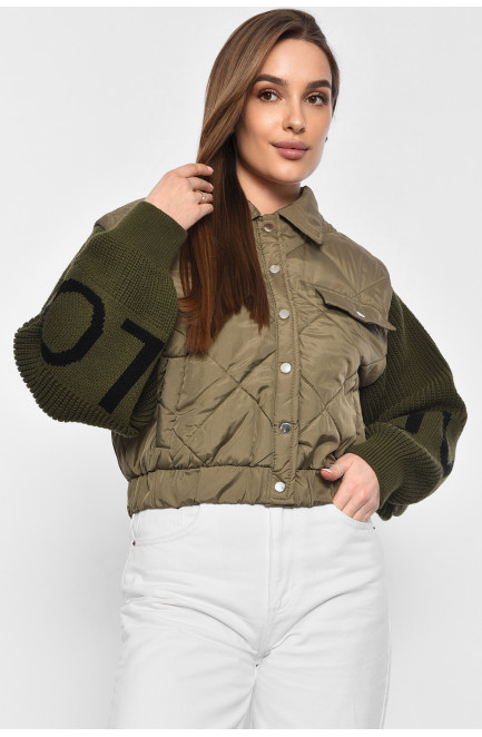 Куртка жіноча демісезонна кольору хакі 178955L