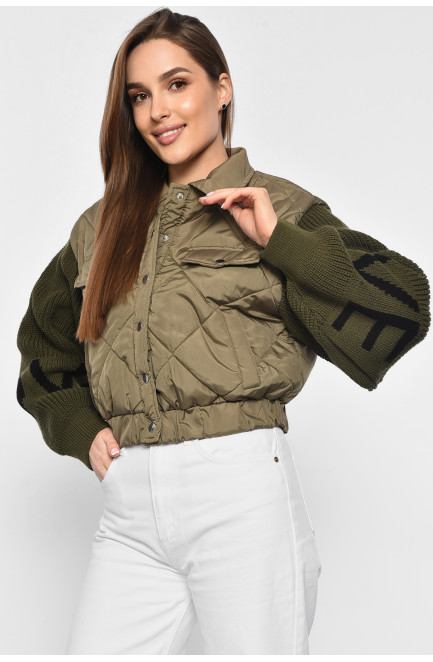 Куртка жіноча демісезонна кольору хакі 178955L