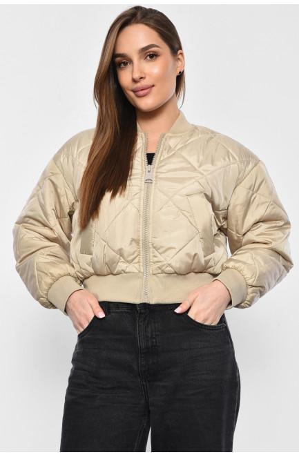 Куртка жіноча демісезонна бежевого кольору 178956L