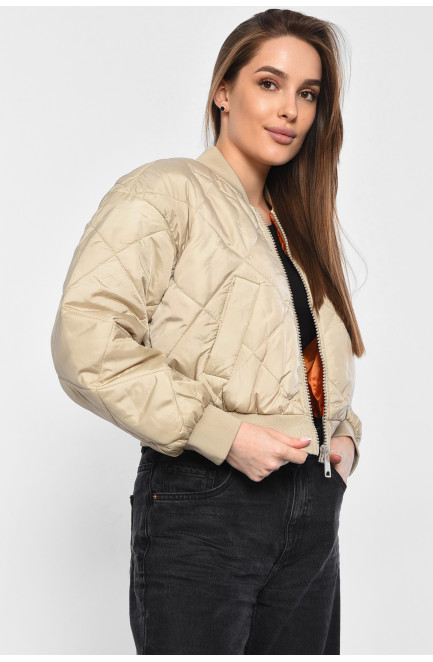 Куртка жіноча демісезонна бежевого кольору 178956L