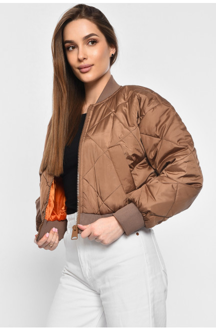 Куртка жіноча демісезонна коричневого кольору 178957L
