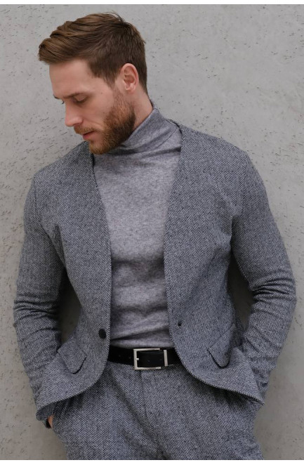 Пиджак мужской серого цвета 179012L