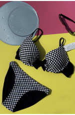 Купальник женский черно-белого цвета чашка B 179098L