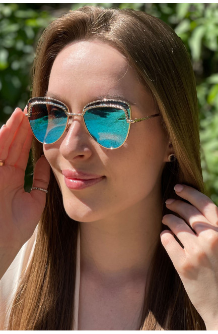 Очки женские золотистого цвета 179414L