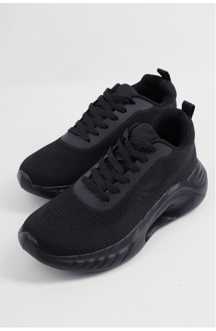 Кросівки чоловічі чорного кольору на шнурівці 179484L