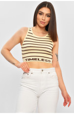 Топ-майка в рубчик женский молочного цвета 179900L