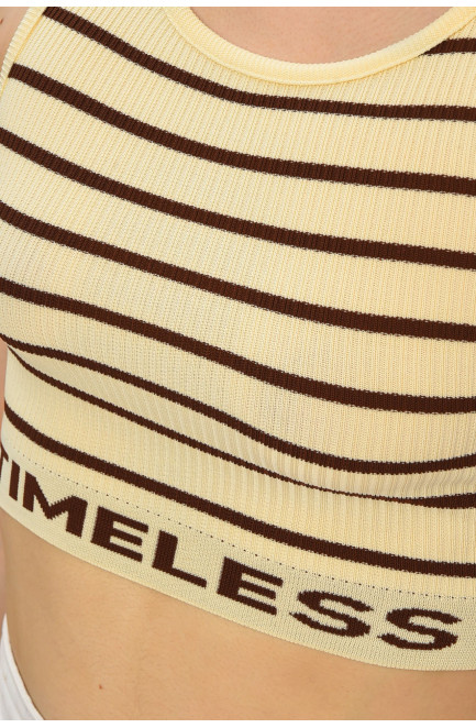 Топ-майка в рубчик женский молочного цвета 179900L