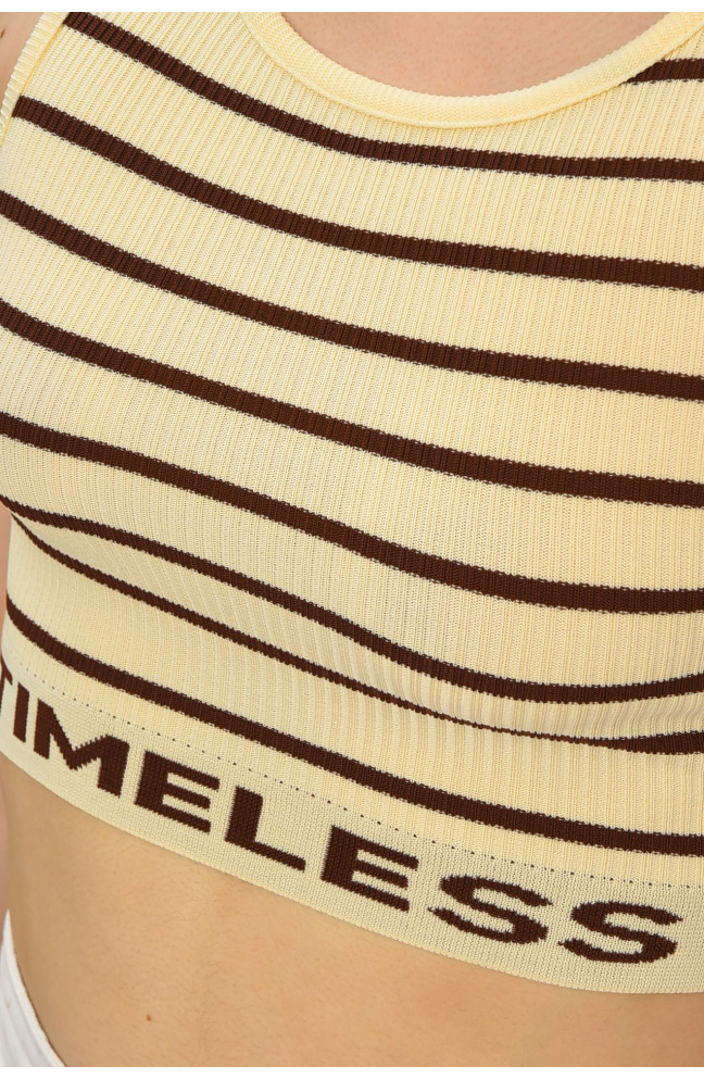 Топ-майка в рубчик женский молочного цвета 179900L