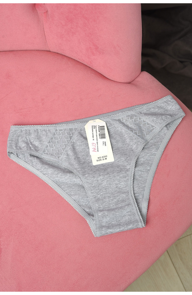 Трусы женские однотонные серого цвета 180895L
