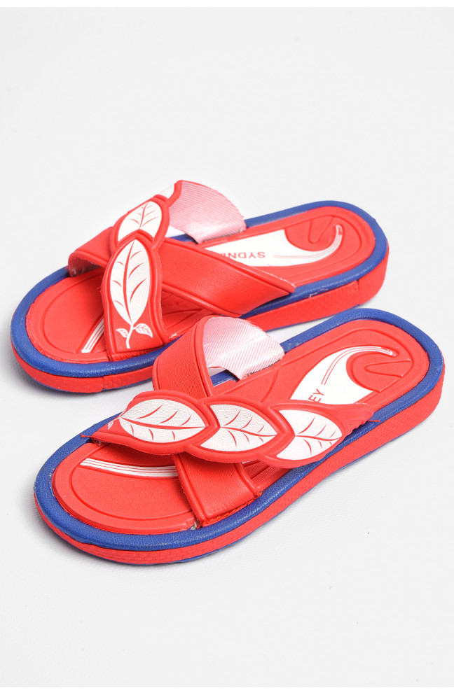 Шлепки детские для девочки красного цвета 181226L