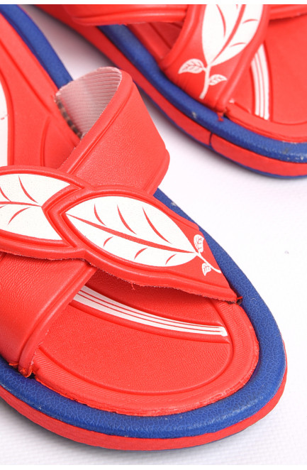 Шлепки детские для девочки красного цвета 181226L